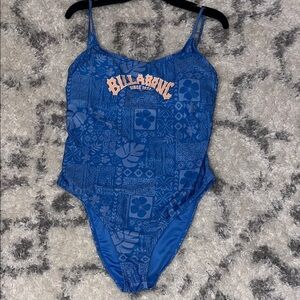 Billabong Blue Tropical One Piece Swimsuit - Size M Surf Style